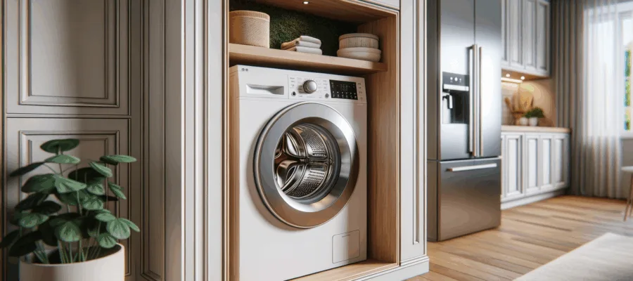 Waschtrockner in Nischen einbauen: massgeschneiderte Schrankideen