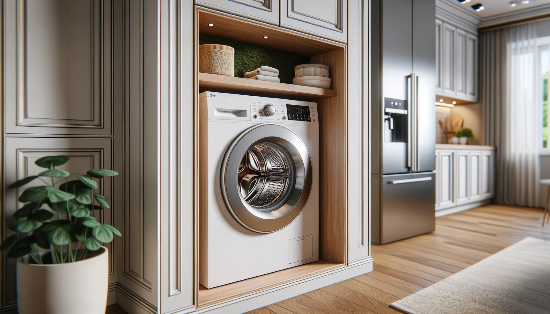 Waschtrockner in Nischen einbauen: massgeschneiderte Schrankideen
