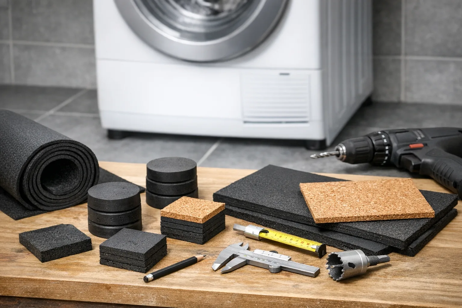 Waschtrockner-Gummifuesse und Unterlagen selber anfertigen