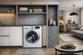 Waschtrockner im Wohntrend: stilvoll integriert