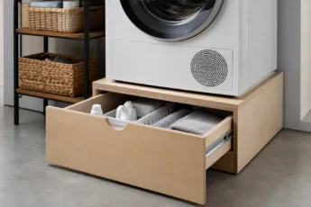 Waschtrockner-Podest: Bau, Ergonomie & Stauraum