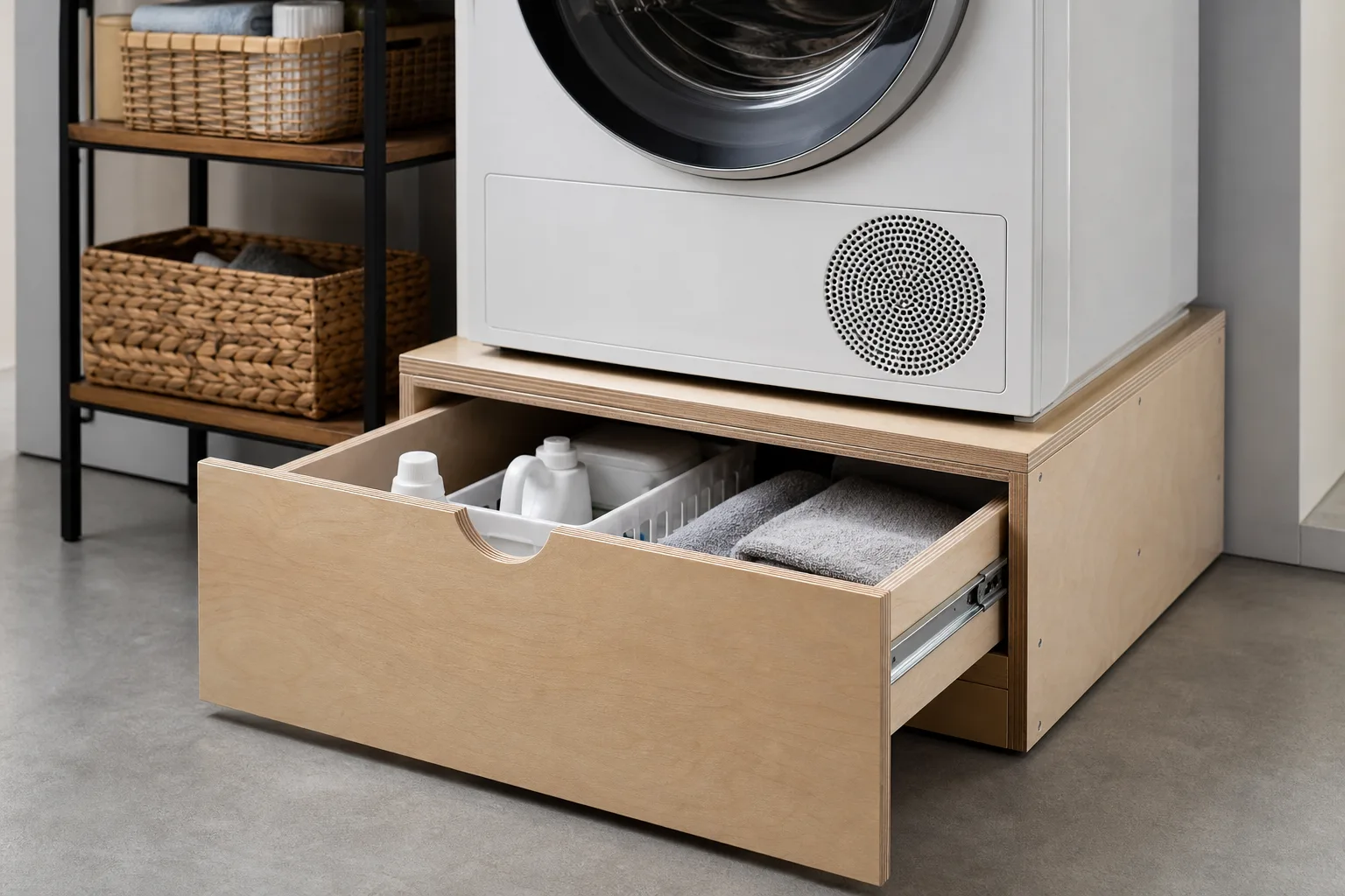 Waschtrockner-Podest selber bauen: Stauraum, Ergonomie und Montage
